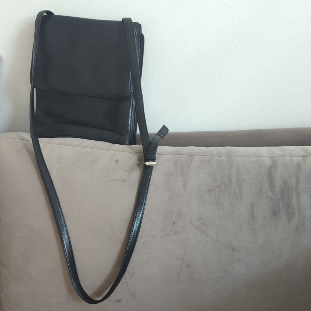 HOBO Classic Black Leather Crossbody Bag